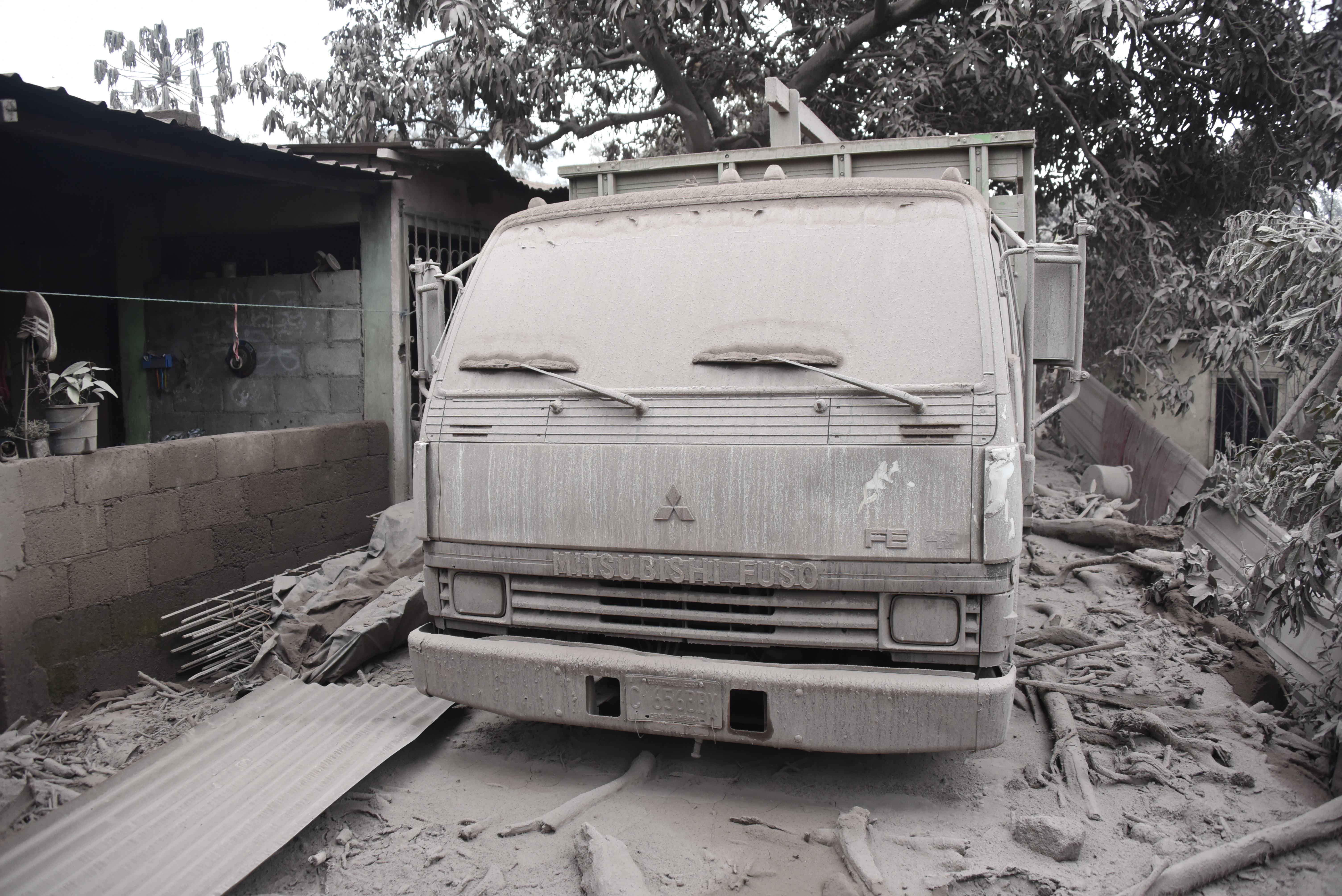 View of the damage caused by the eruption of the Fuego volcano in San Miguel Los Lotes, a village in Escuintla, taken on June 4th, 2018.