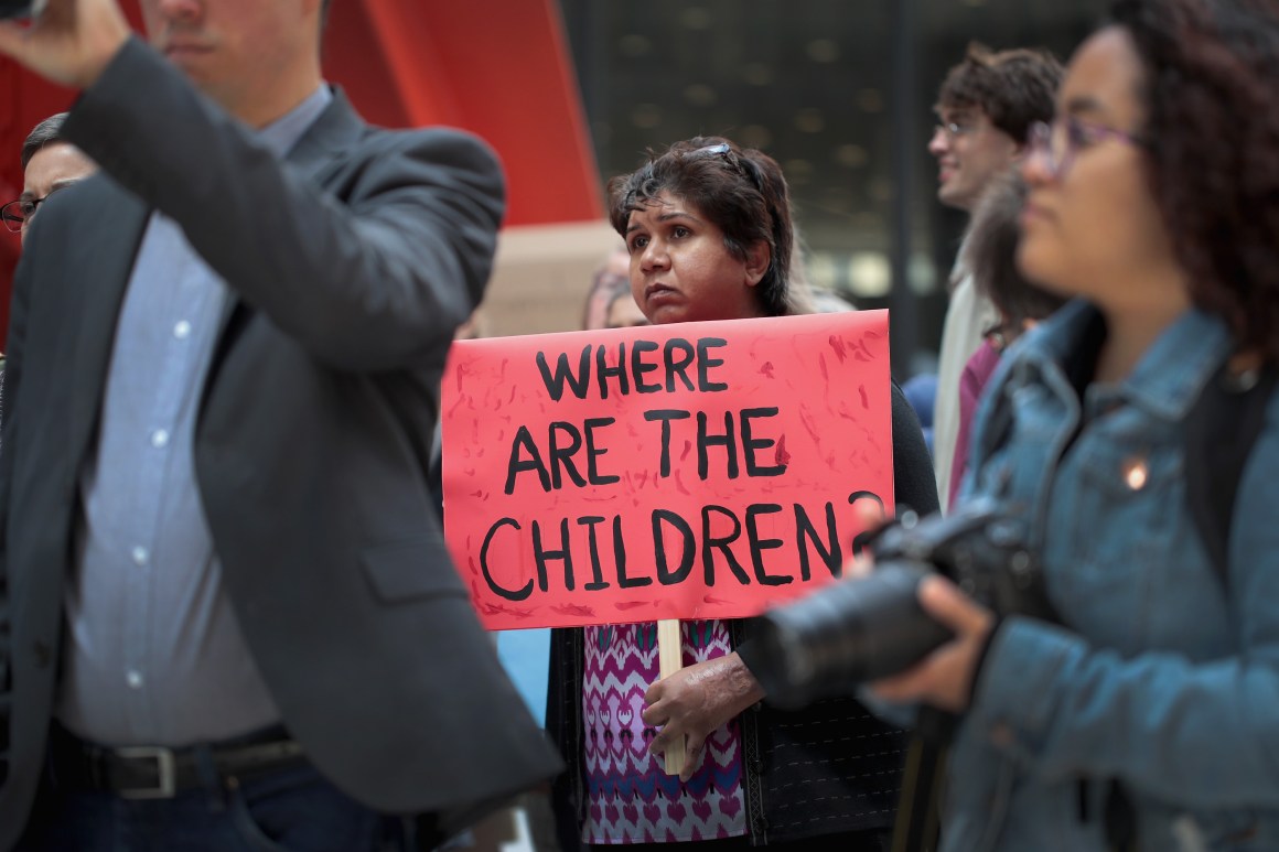 Demonstrators protest Trump administration policy that enables federal agents to separate undocumented migrant children from their parents at the border on June 5th, 2018 in Chicago, Illinois.