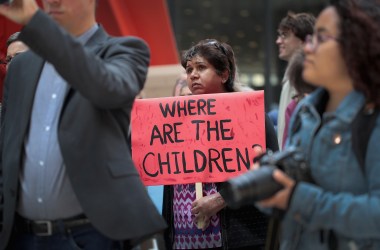 Demonstrators protest Trump administration policy that enables federal agents to separate undocumented migrant children from their parents at the border on June 5th, 2018 in Chicago, Illinois.