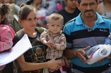 Central American immigrant families depart ICE custody in McAllen, Texas, pending future immigration court hearings, in June of 2018.