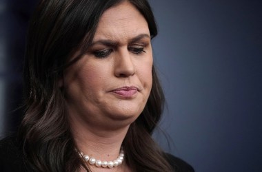 White House Press Secretary Sarah Huckabee Sanders conducts a White House daily news briefing on June 14th, 2018.