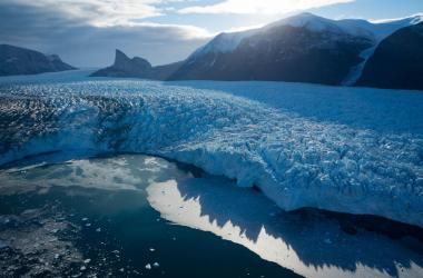 The terminus of Kangerlugssuup Sermerssua glacier in west Greenland.