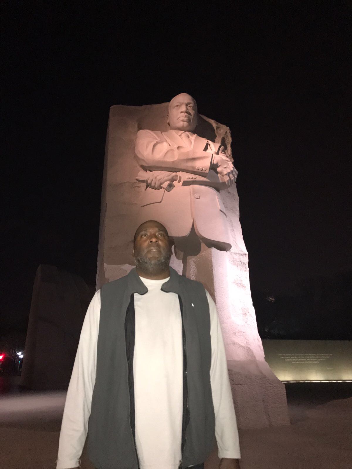 Gregory at the Martin Luther King Jr. Memorial in Washington, D.C.