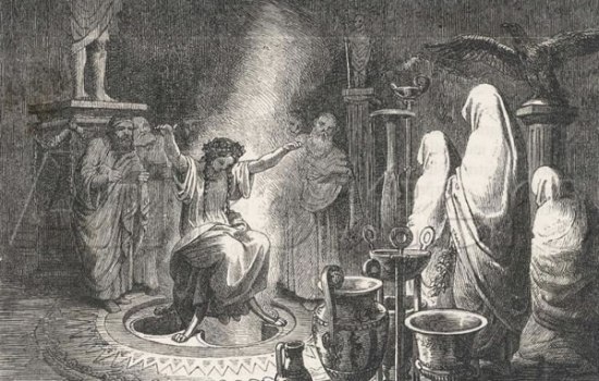 The Oracle of Delphi Entranced, by Heinrich Leutemann (1824–1905).