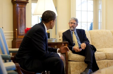 President Obama meets with John Holdren, Office of Science and Technology Policy, in the Oval Office on March 9th, 2009.