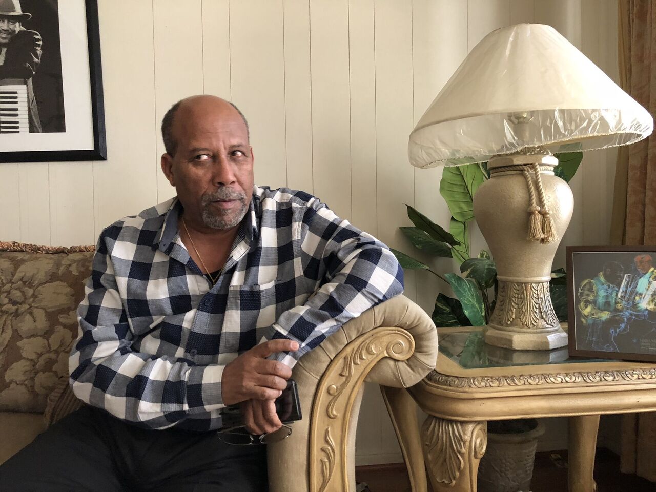 Hailu Mergia at home in Fort Washington, Maryland.