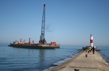 The Waukegan Harbor is dredged.