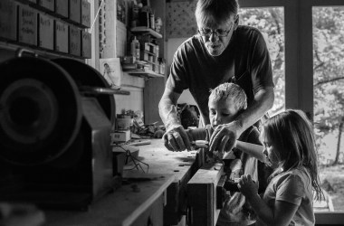 Jim Probst and his two grandchildren, Eva (right) and Elliot.