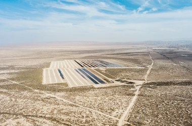 Wastewater ponds in an oil field in Kern County, California.