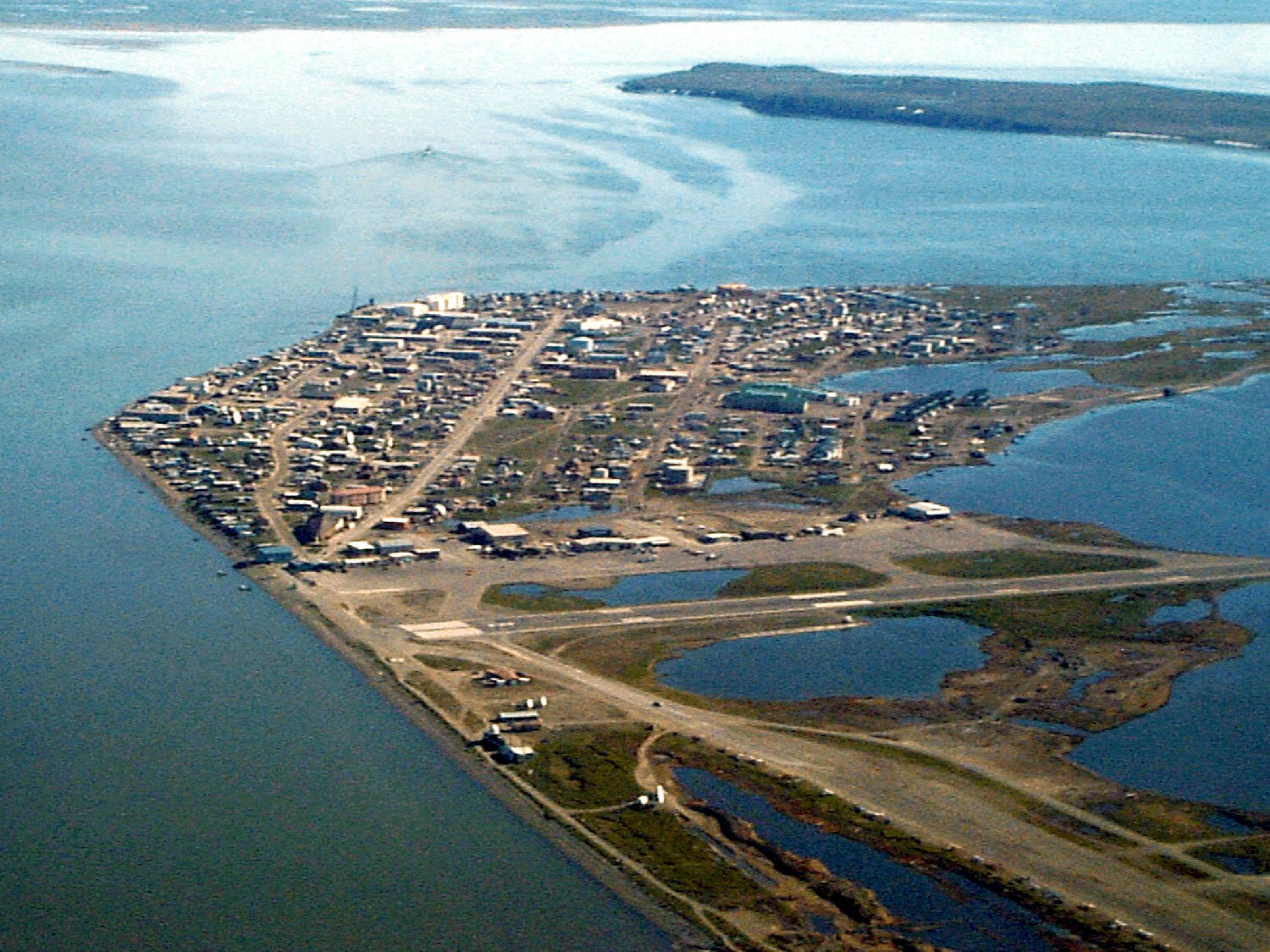 An aerial view of Kotzebue, Alaska.