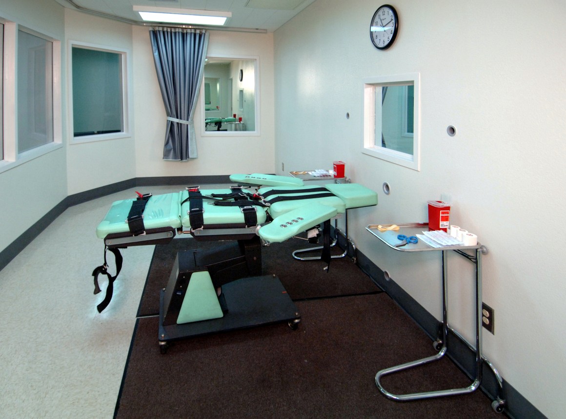 The lethal injection room at San Quentin State Prison, completed in 2010.