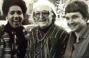 Left to right: Audre Lorde, Meridel Le Sueur, and Adrienne Rich in 1980.