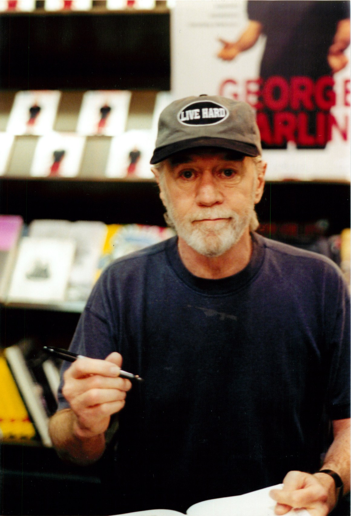 George Carlin at a book signing in New York City.