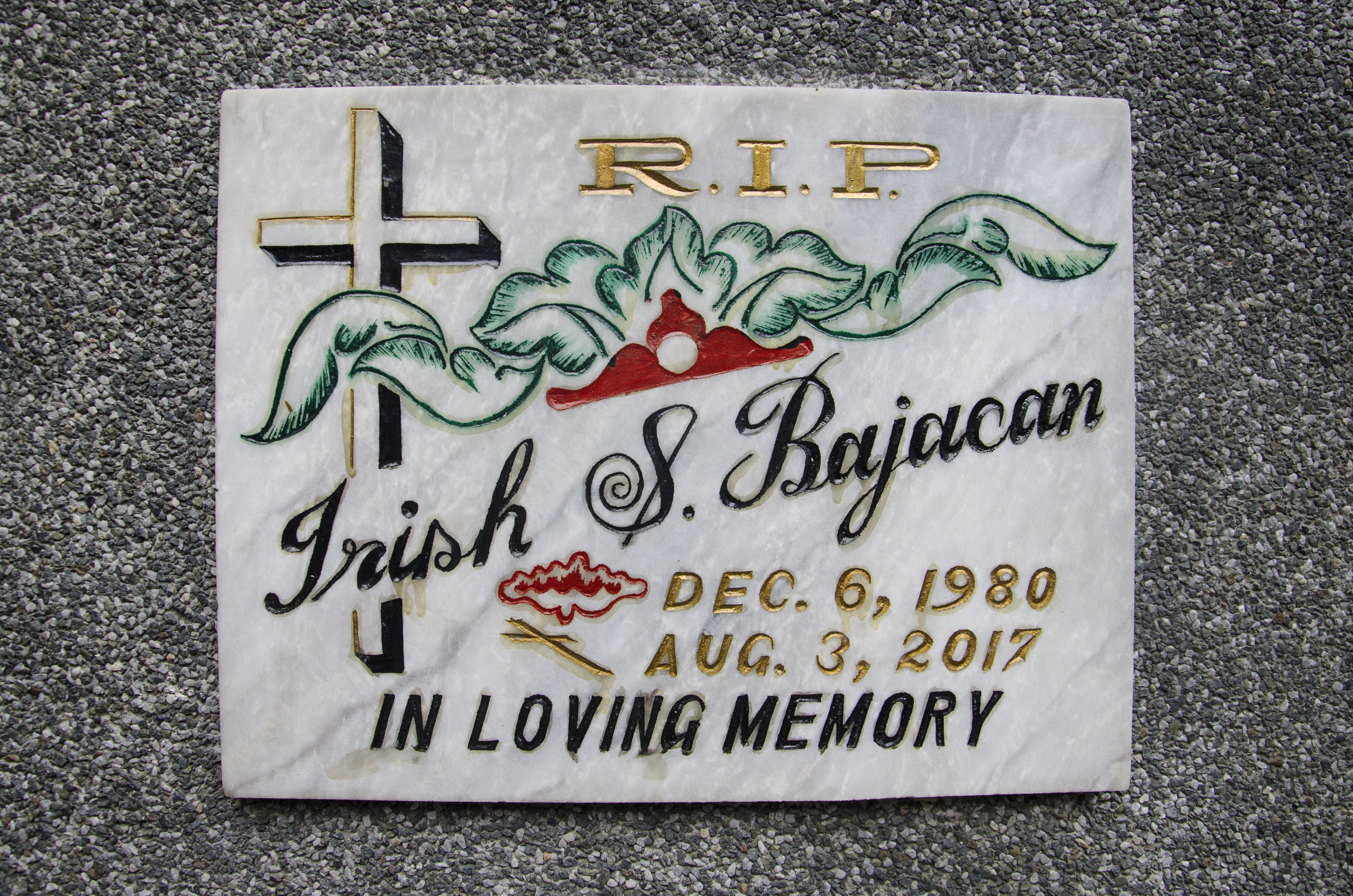 Irish Bahacan's tombstone.