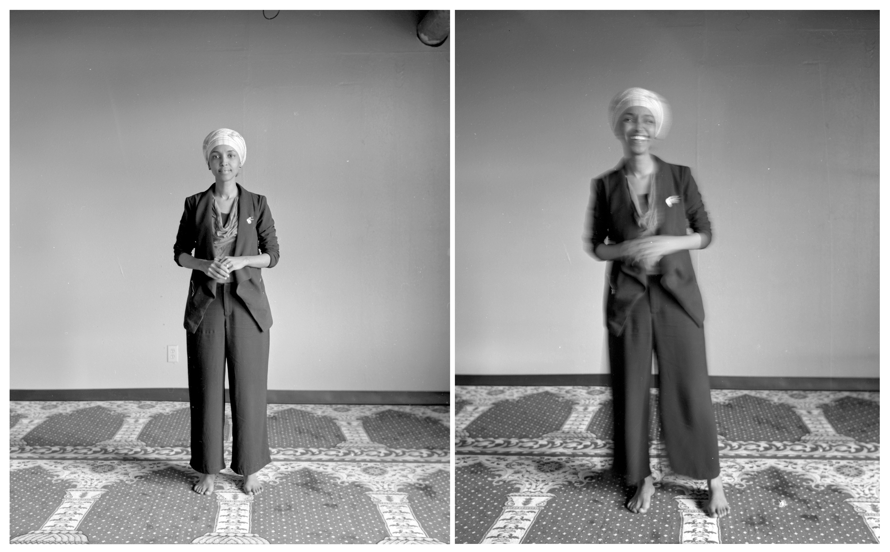 Ilhan Omar, state representative, photographed at her office in Cedar Riverside, Minneapolis, in 2017.