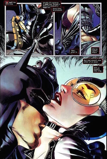 A scene from Catwoman's first, sexed-up issue in The New 52.