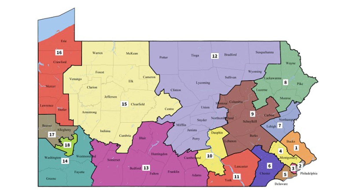 Pennsylvania's new voting map.