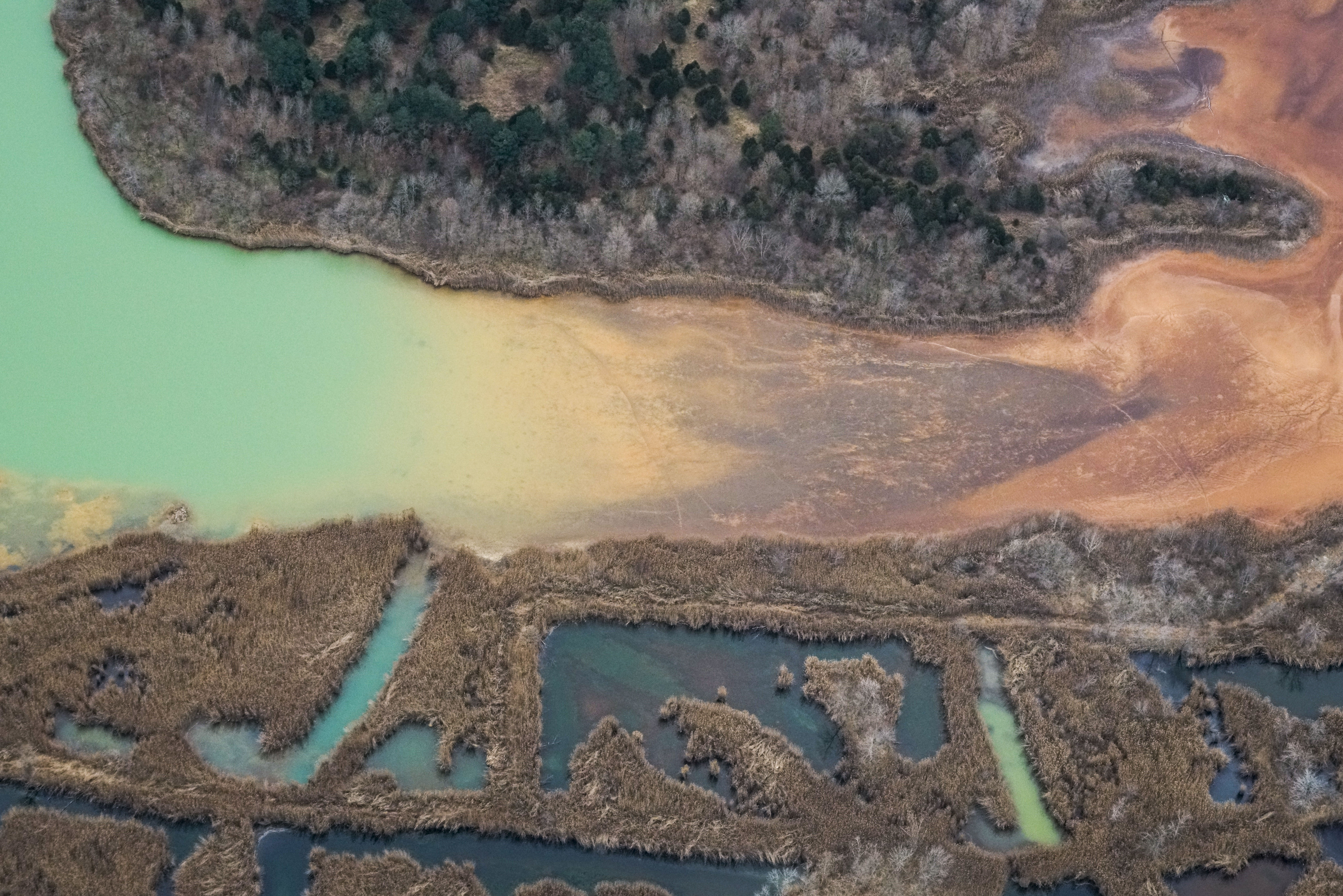 Mercury run off in a stream near an abandoned coal mine in southern Illinois.