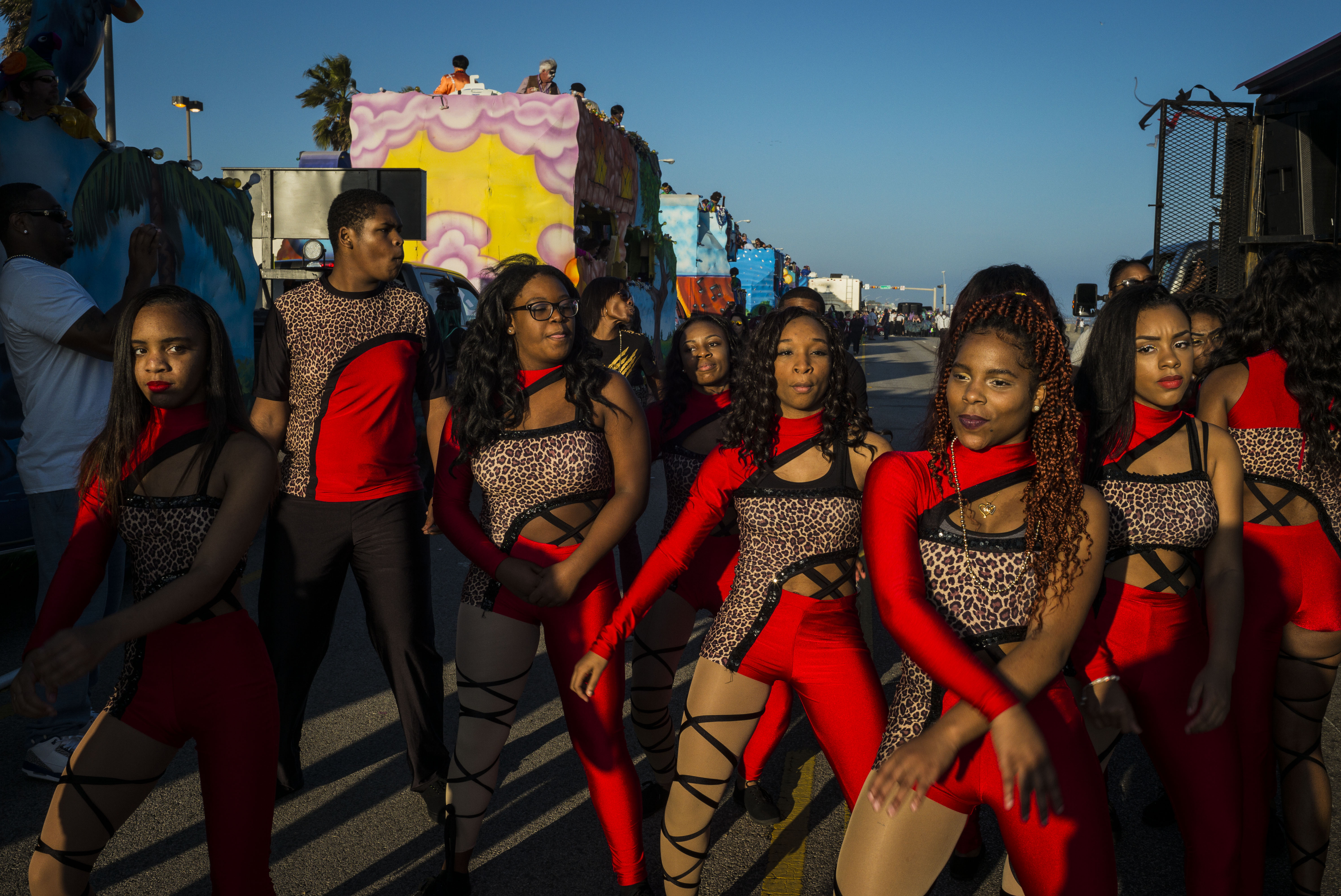 A Mardi Gras celebration in Galveston, Texas.