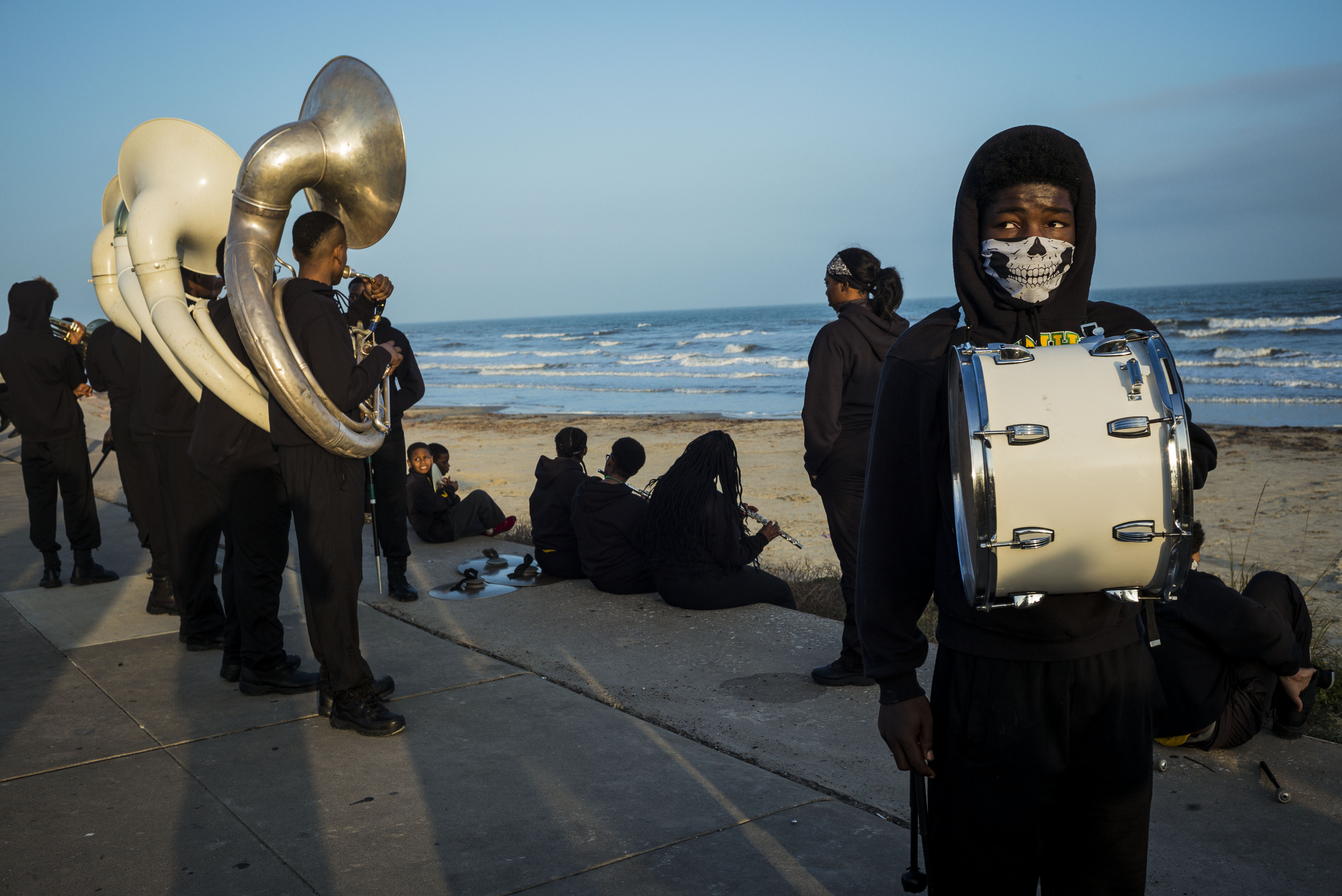 A Mardi Gras celebration in Galveston, Texas.