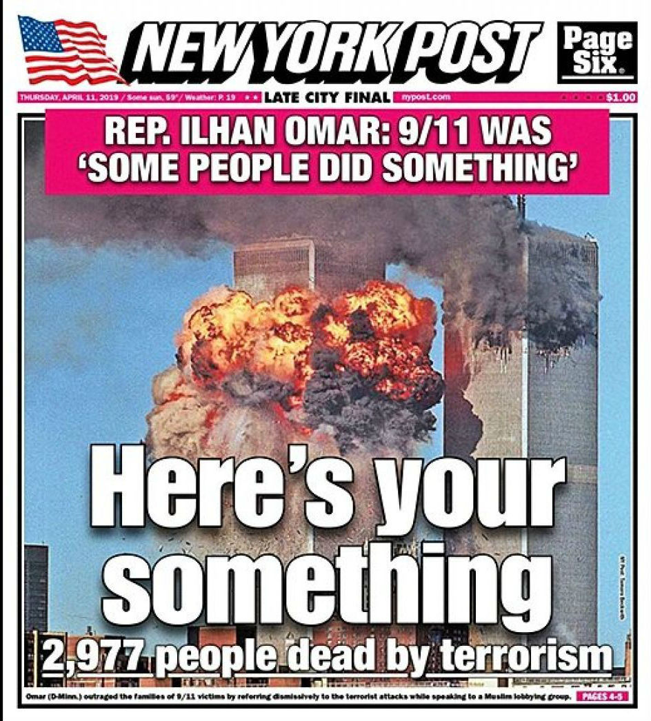 The April 11th, 2019, cover of the New York Post.