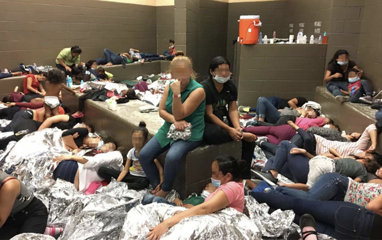 The overcrowding of families observed by the OIG on June 11th, 2019, at a Border Patrol facility in Weslaco, Texas.