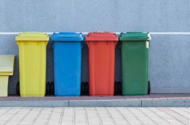 Recycling bins trash waste compost