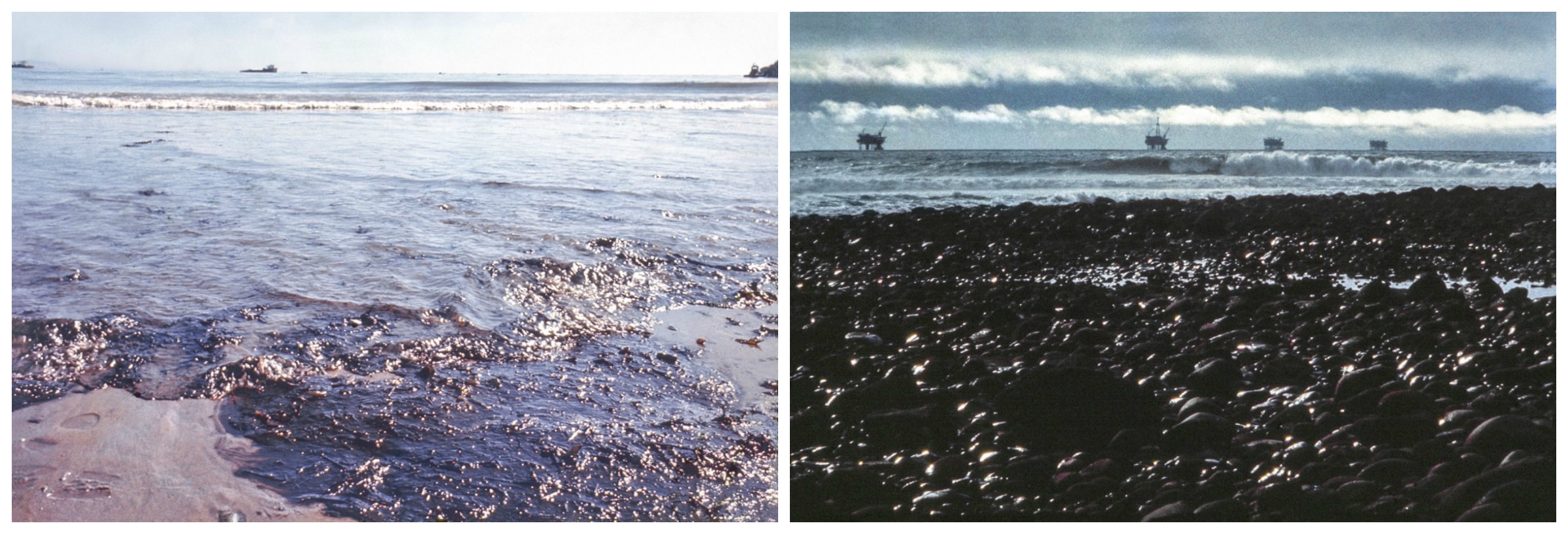 Oil-coated beaches