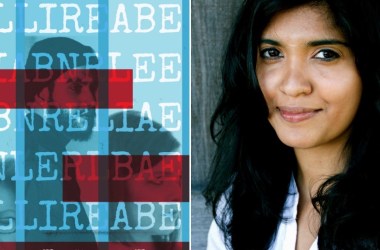 Dipika Guha and a poster for her play Unreliable.