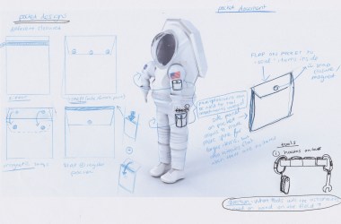 A sketch of pocket designs for the Mars Simulation Suit Project.