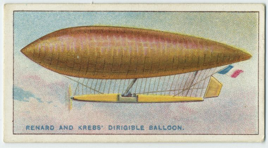 A dirigible balloon first launched by Charles Renard and Arthur Constantin Krebs in 1884.