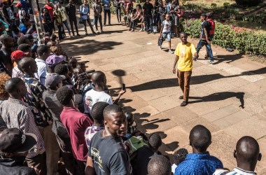 A scene from a performance organized by Jalada—a pan-African writers' collective—in Nairobi, Kenya.