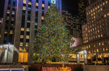 The Christmas tree at Rockefeller Center in New York City.