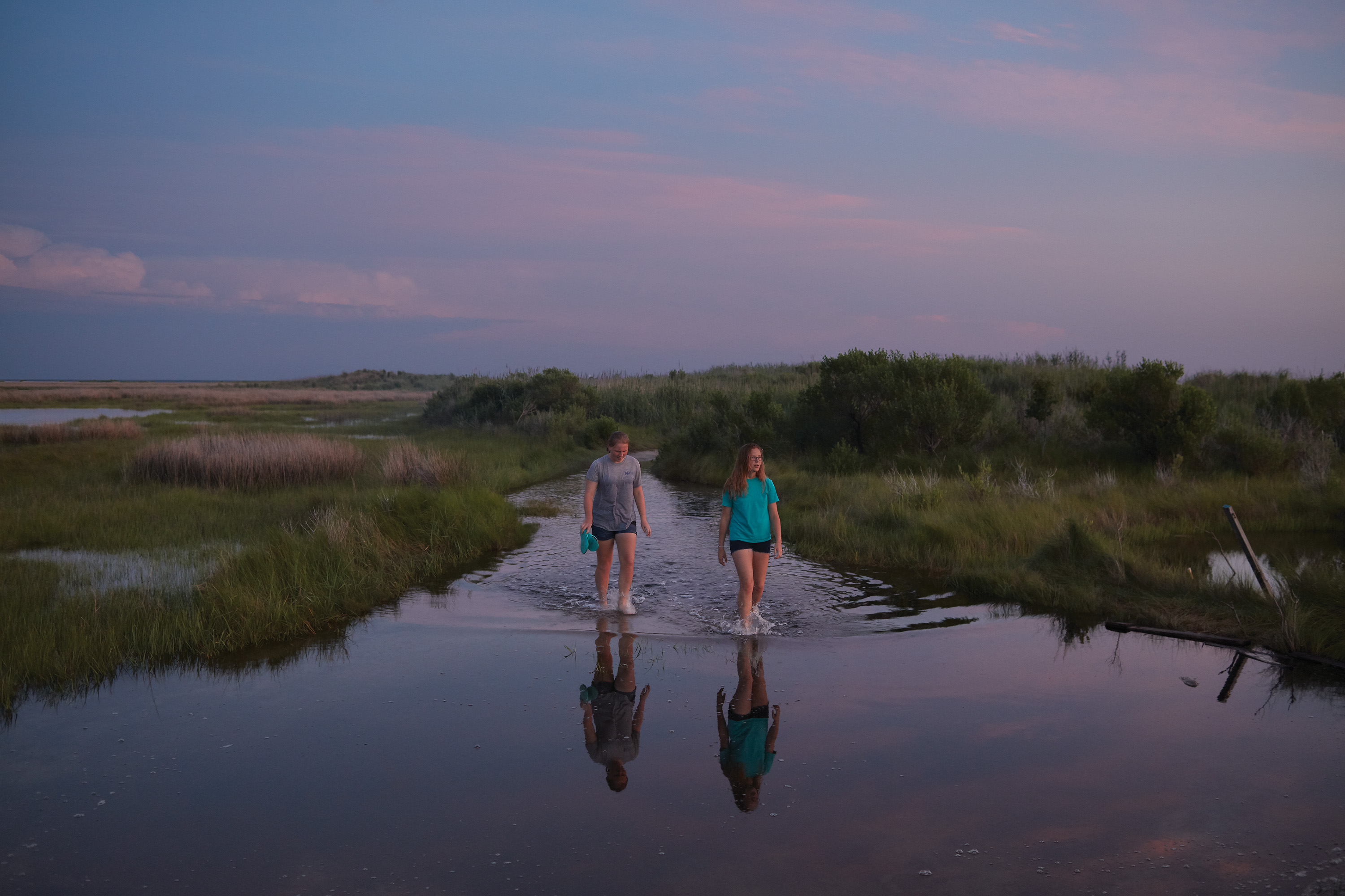 Hide tides regularly flood the many low-lying areas on Tangier Island.