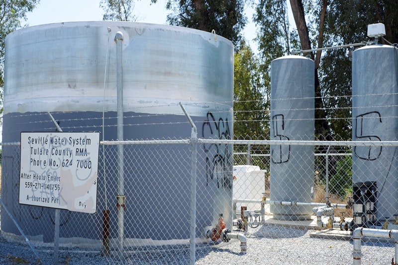 In the small, unincorporated community of Seville in the San Joaquin Valley, a new well was installed during the drought, but old infrastructure still hampers the distribution of clean water.