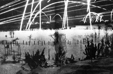 Tracer fire on the Finnish-Soviet border during the Winter War.