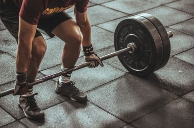 Man lifting weights.